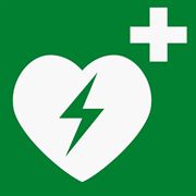 Defibrillatoren sind deutschlandweit mit diesem Symbol markiert.