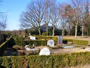 Blick auf das Krematorium auf dem Nord-West Friedhof
